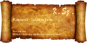 Kaposi Szabolcs névjegykártya